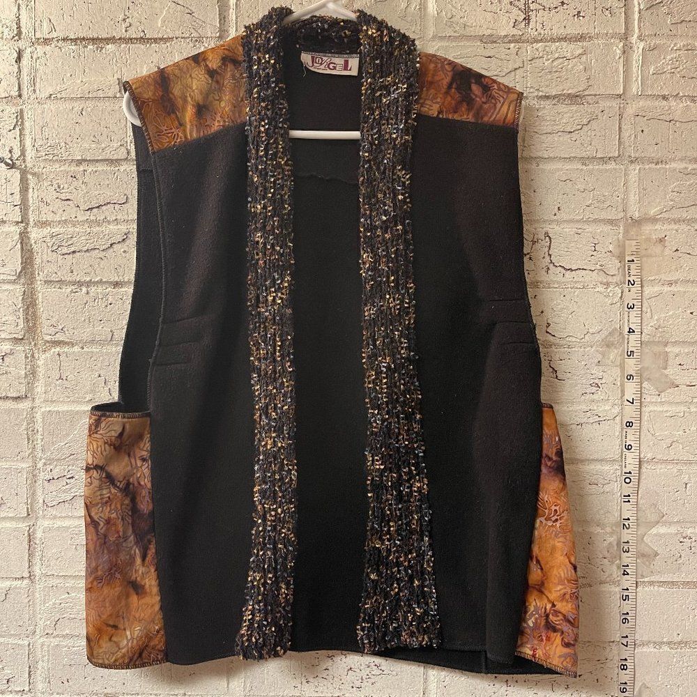 JORGEL VINTAGE Soft Fleece Vest Abstract Small